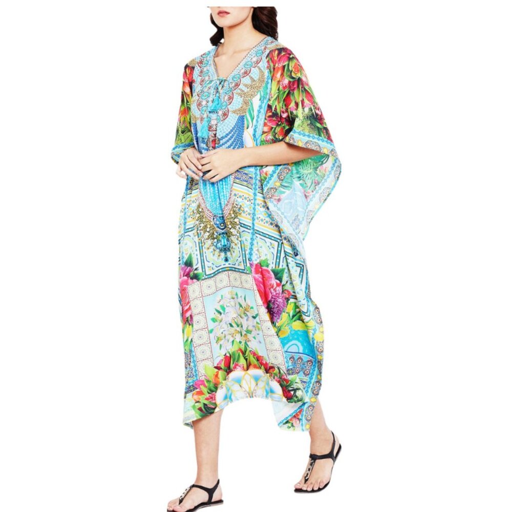Gypsie Blu Multicolor Kaftan/Cover-Up One Size Fits All